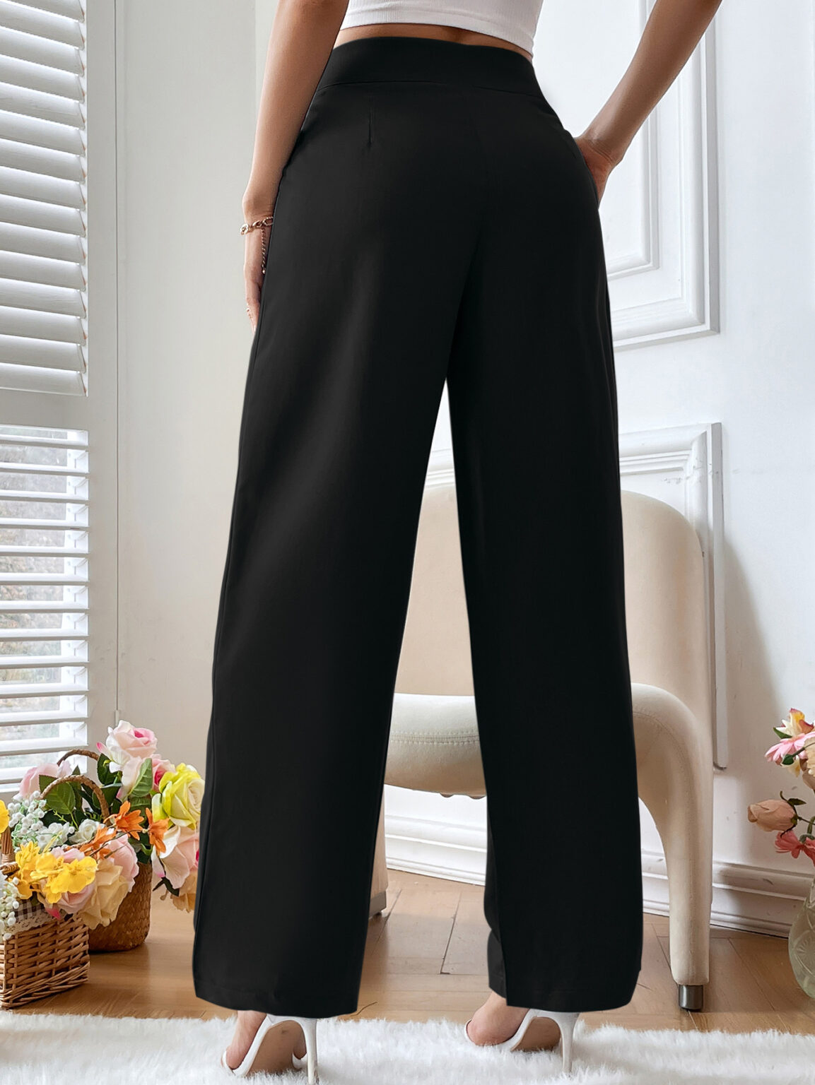 Casual High Waist Loose Trousers - Image 3