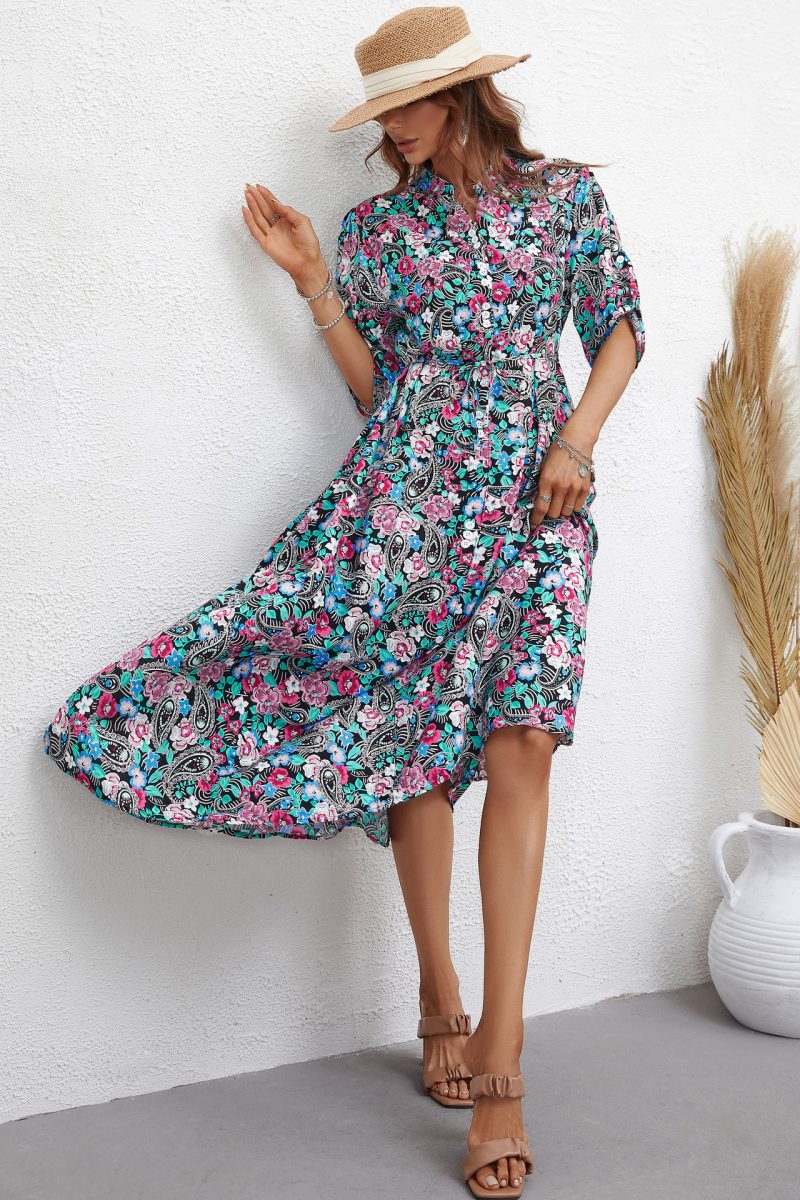 Best Printed Short Sleeve Dress - Image 5