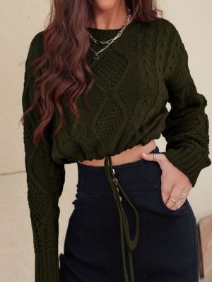 Solid Color Loose Round Neck Sweater