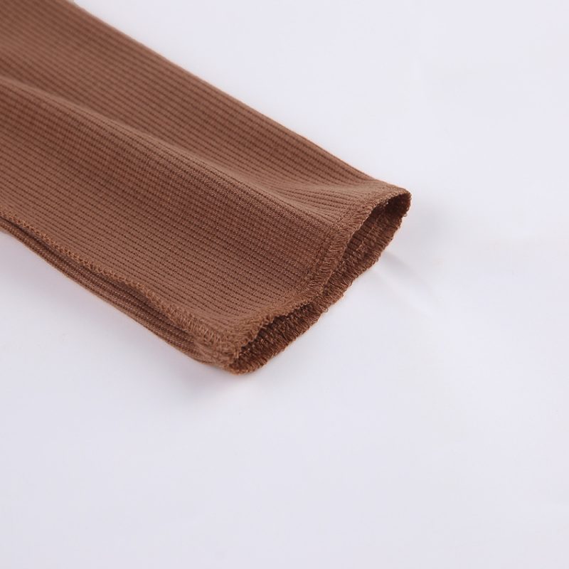 Thermal Knit Long-Sleeve Beige Bottoming Shirt - Image 7