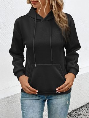 Long Sleeve Solid Color Hoodie