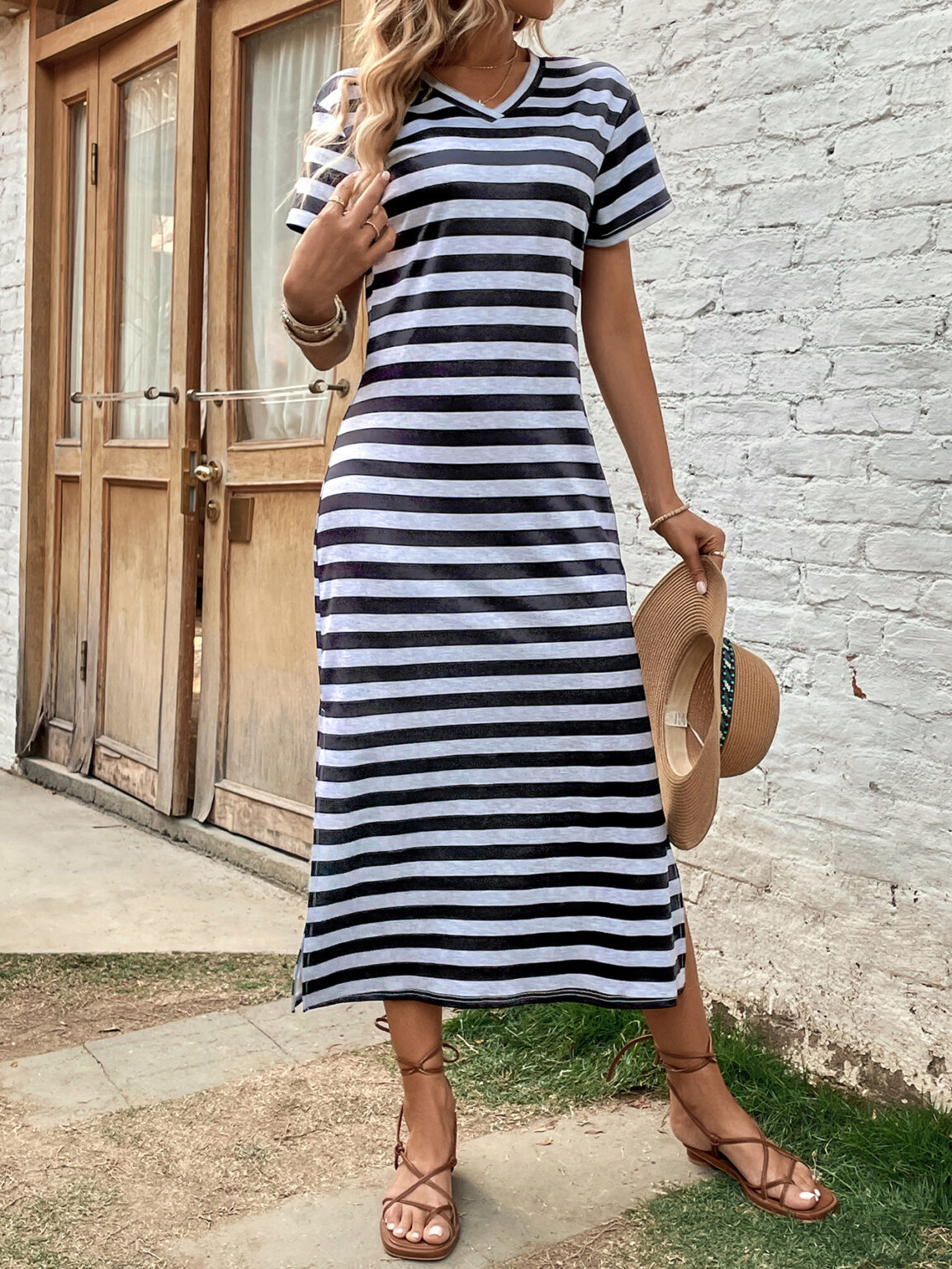 Loose Comfortable Striped Casual Dress - Image 4