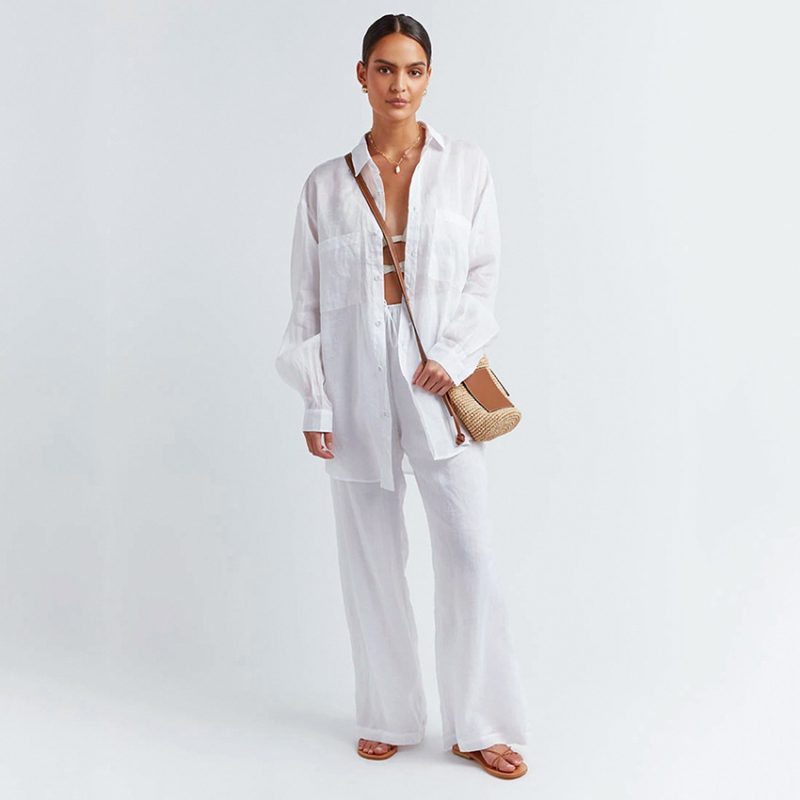 Spring Long Sleeve Shirt and Trousers Two-Piece Set - Image 4
