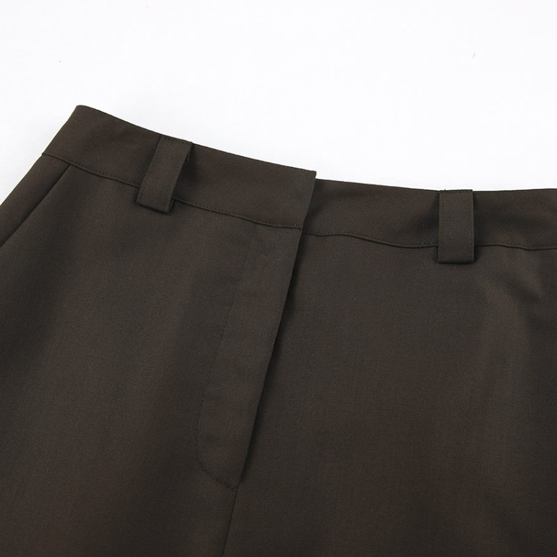 Gray Split High Waist Straight Skirt - Image 9