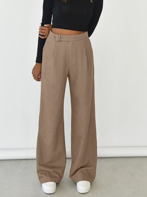 Office-Ready Draping Mop Casual Pants