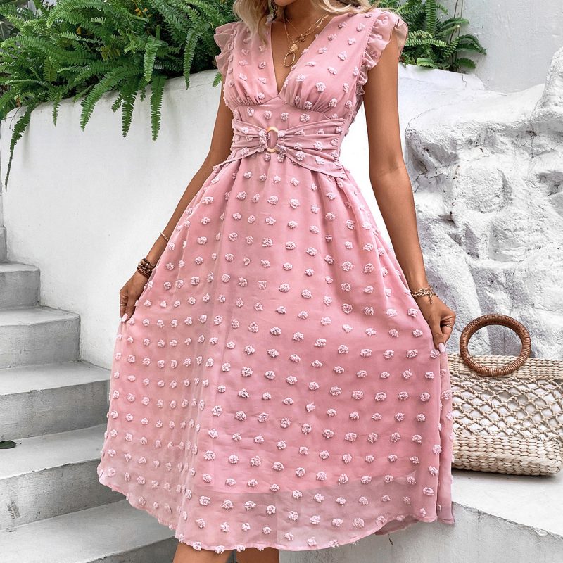 Jacquard Ruffled Midi Dress - Image 3