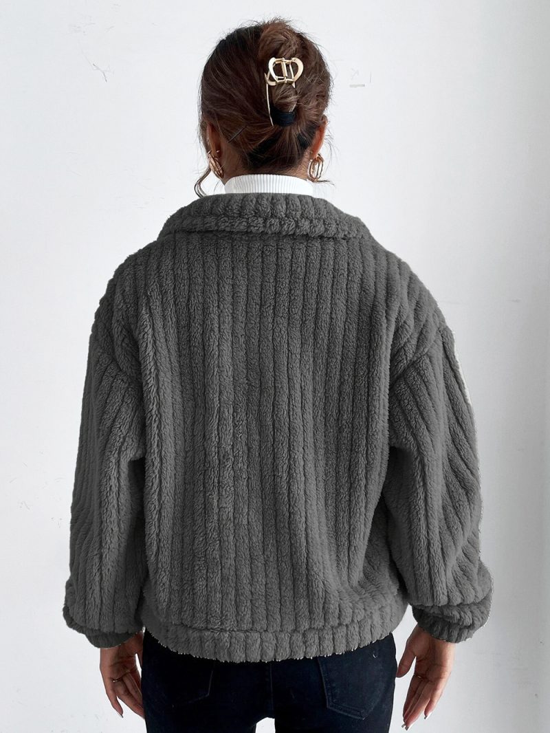 Rabbit Plush Fleece-Lined Coat - Image 5