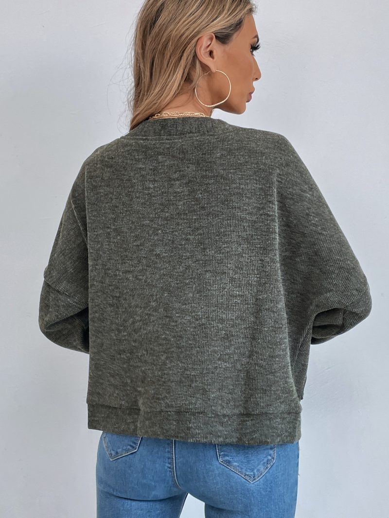Retro Young V-Neck Long Sleeve Short Cardigan Top - Image 5