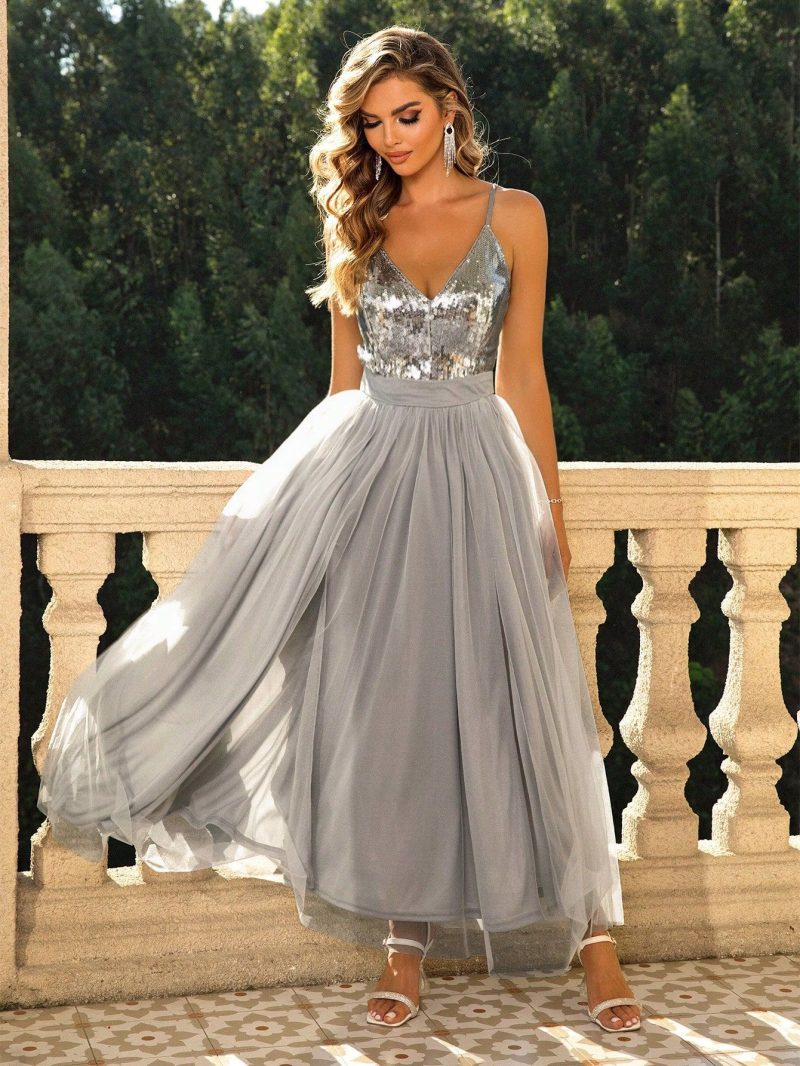 Sexy Backless Sequin Camisole Gown - Image 4