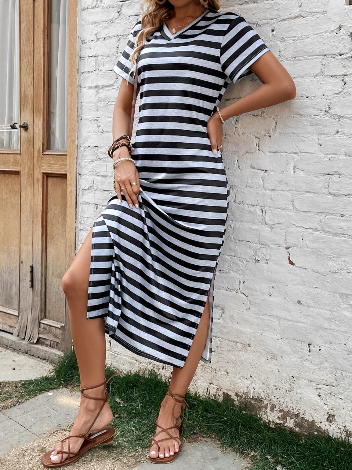 Loose Comfortable Striped Casual Dress - Image 2