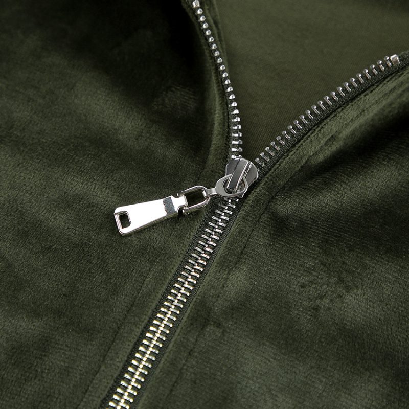 Velvet Hooded Sports Sweater and Wide Leg Pants Set - Image 7