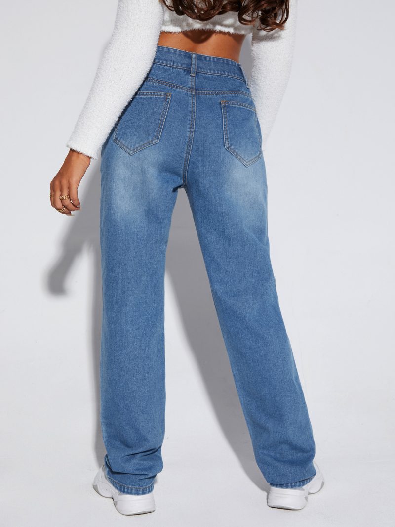 Fashionable Slimming Printed Denim Jeans - Image 5