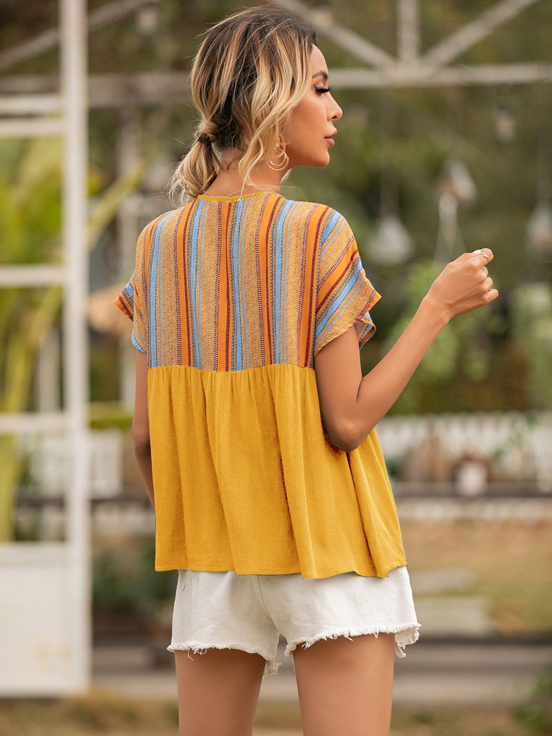 National Lace Cutout Short Sleeve Top - Image 3