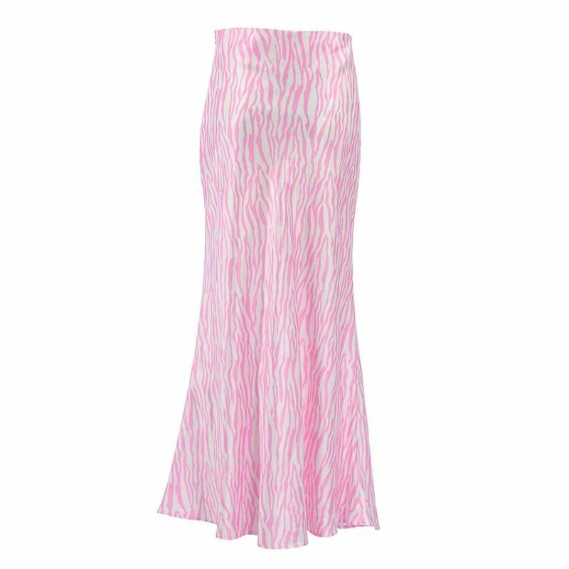 French Design Zebra Pattern High Waist Fishtail Skirt - Image 2