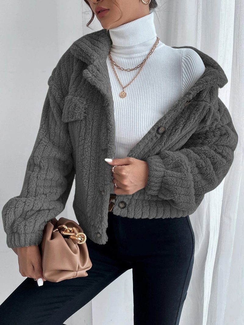 Rabbit Plush Fleece-Lined Coat - Image 2