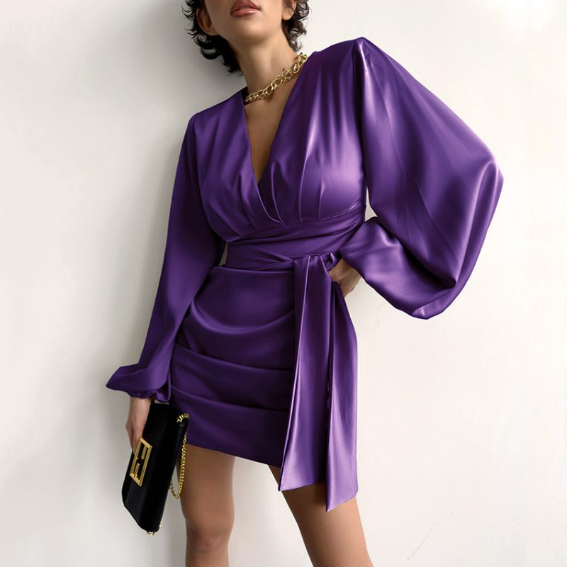 Spring French Entry Lux Satin Evening Dress - Image 3