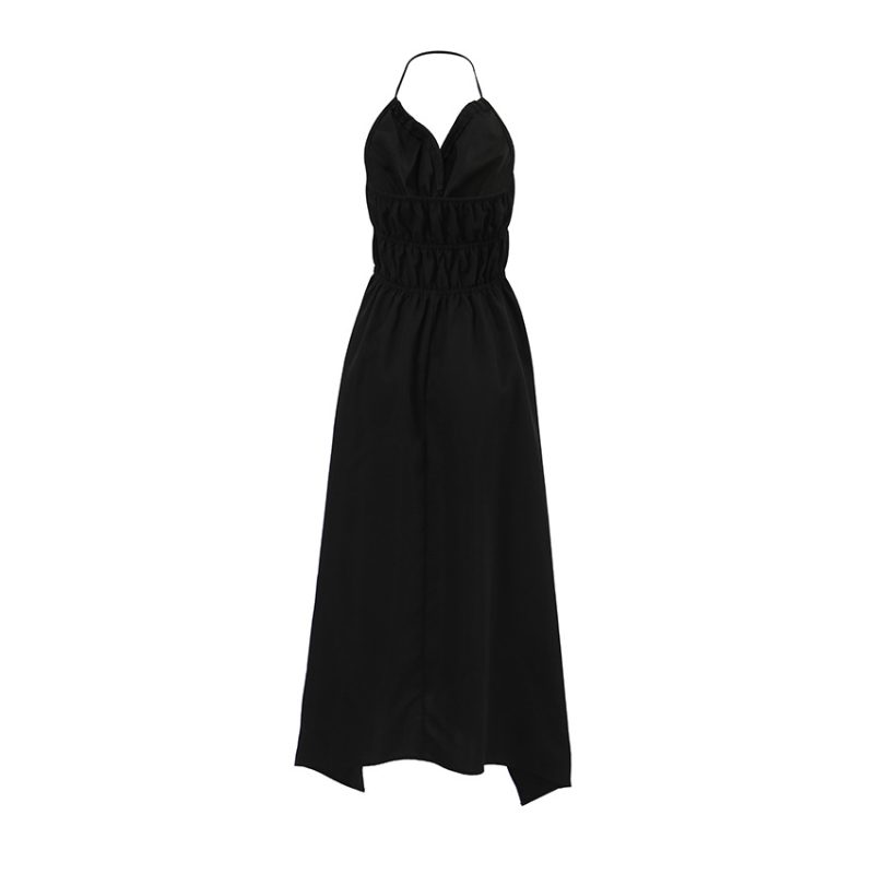 Black Hepburn Asymmetric Swing Dress - Image 5