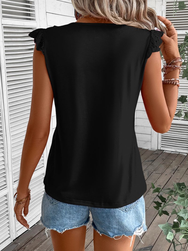 Sweet V-Neck Ruffled Sleeve Blouse - Image 5