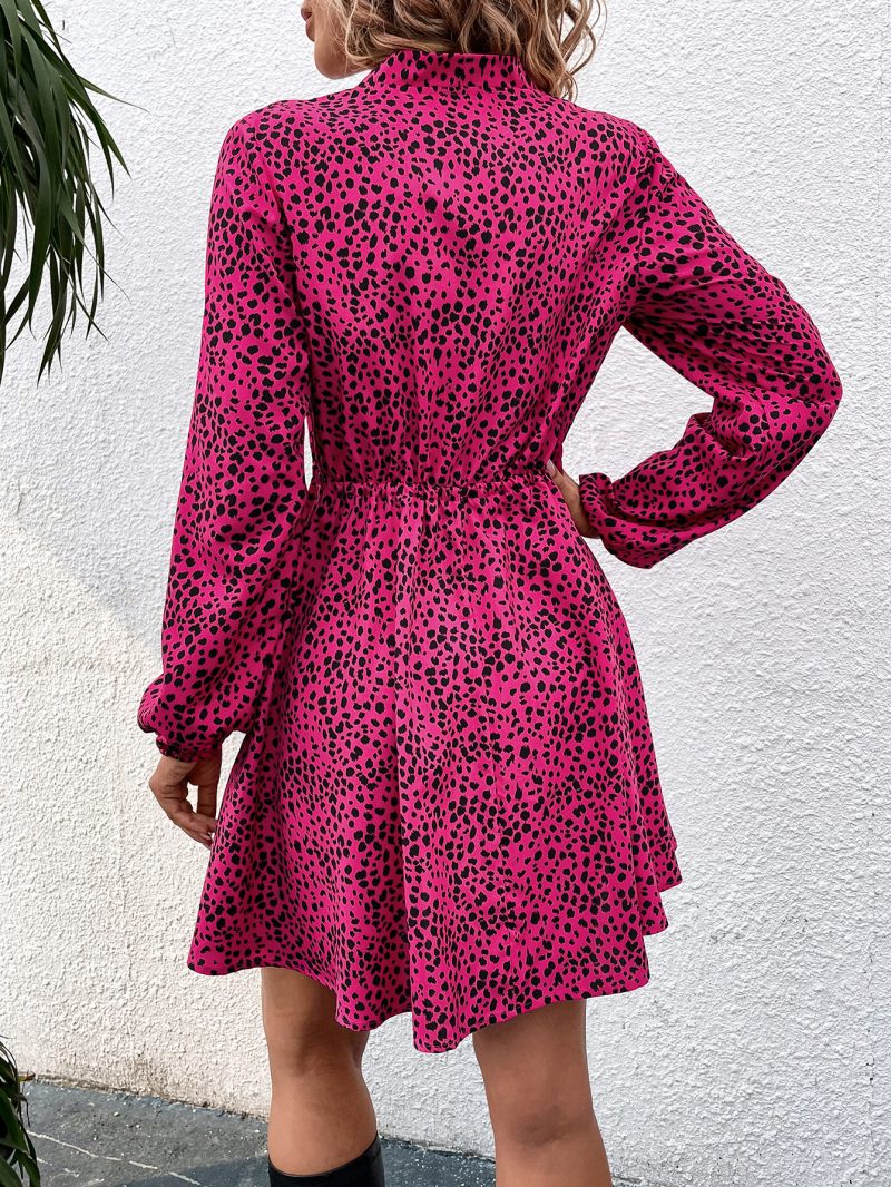 V-Neck Slim Fit Printed Dress for Women - Image 2
