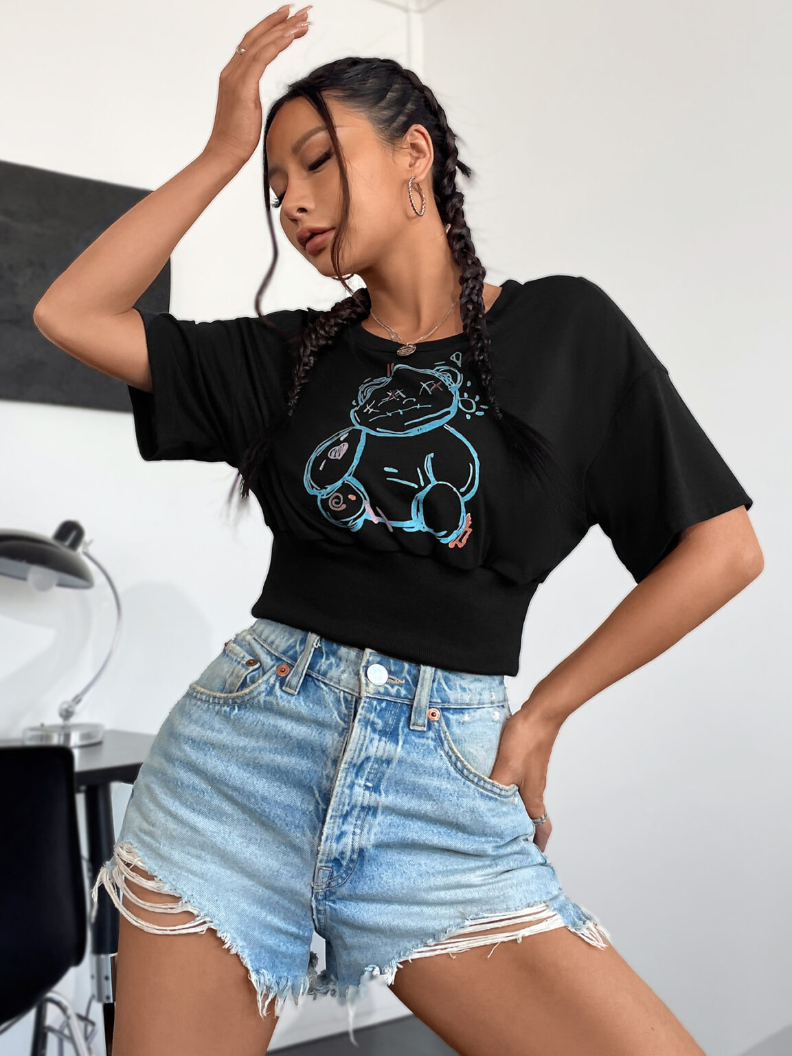 Round Neck Printed T-Shirt - Image 2