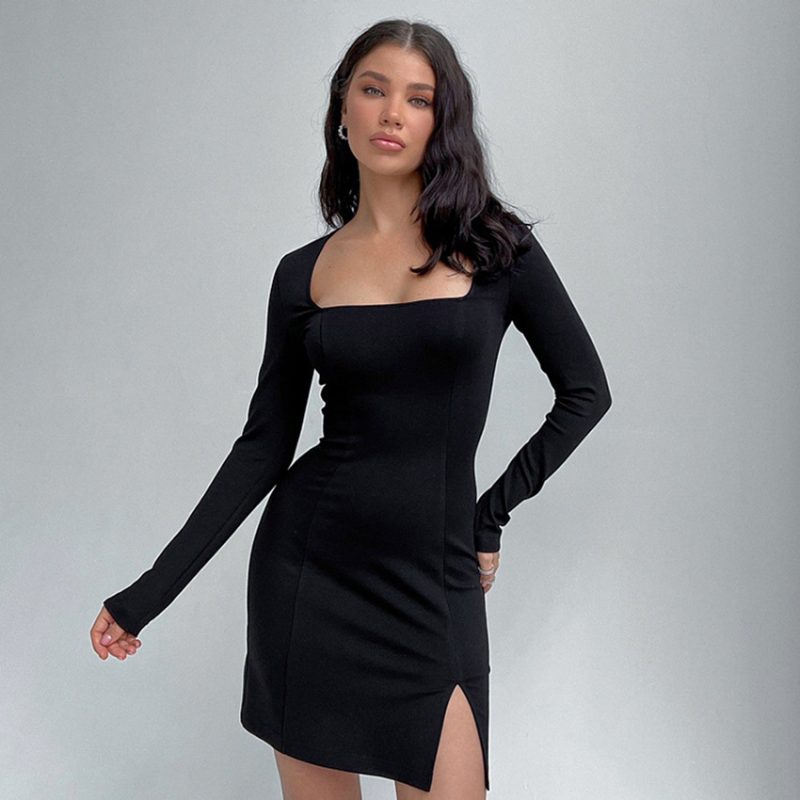 French Hepburn-Inspired Black Spring Dress - Image 3