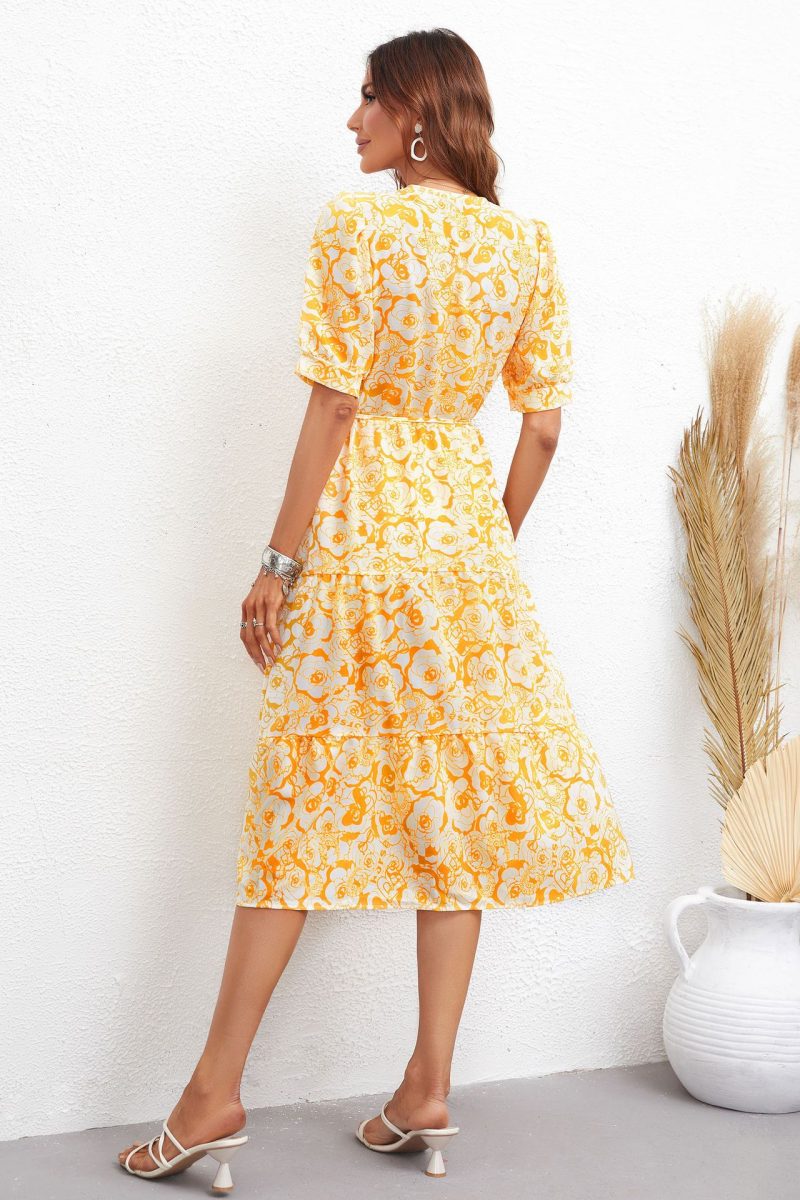 Printed High Waist Women's Dress - Image 4
