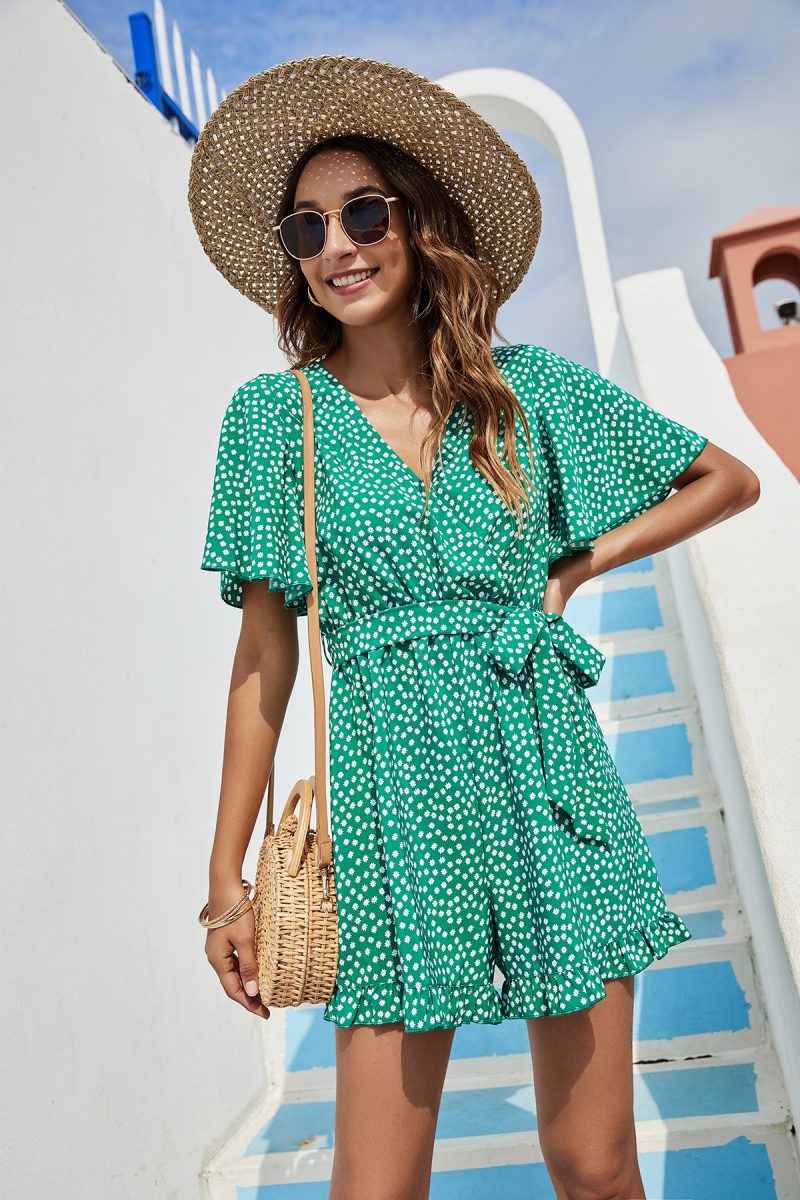 Elegant V-Neck Lace-Up Jumpsuit for Women - Image 5