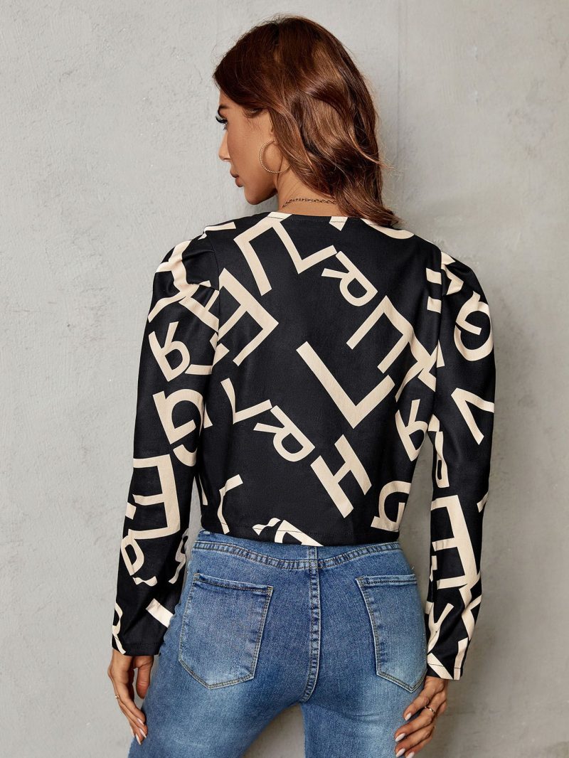 Trendy Letters Short Casual Jacket - Image 5