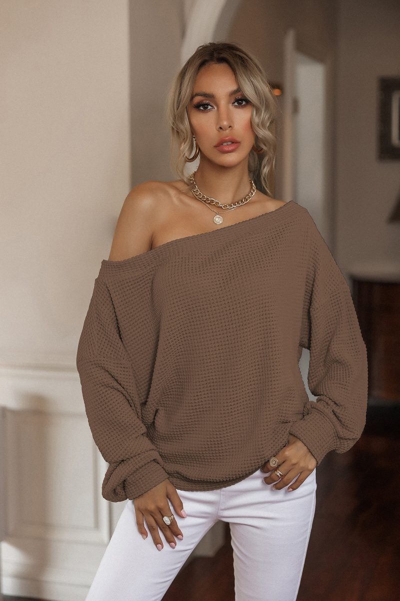 Women's Casual Off-Shoulder Knitted Top - Image 4