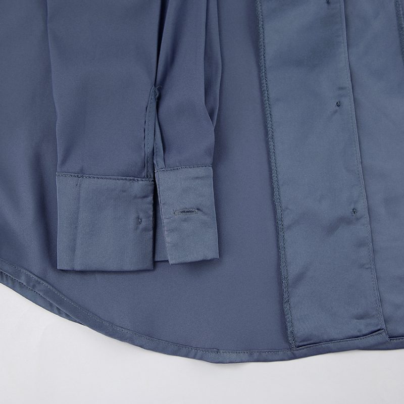 Satin Office Two-Piece Set in Elegant Blue - Image 5