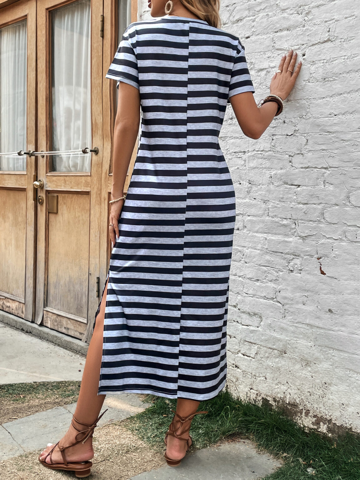Loose Comfortable Striped Casual Dress - Image 5