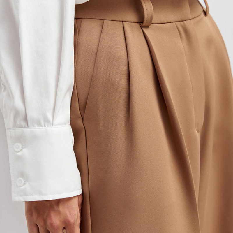 Fall Office High Waist Draped Pants - Image 3