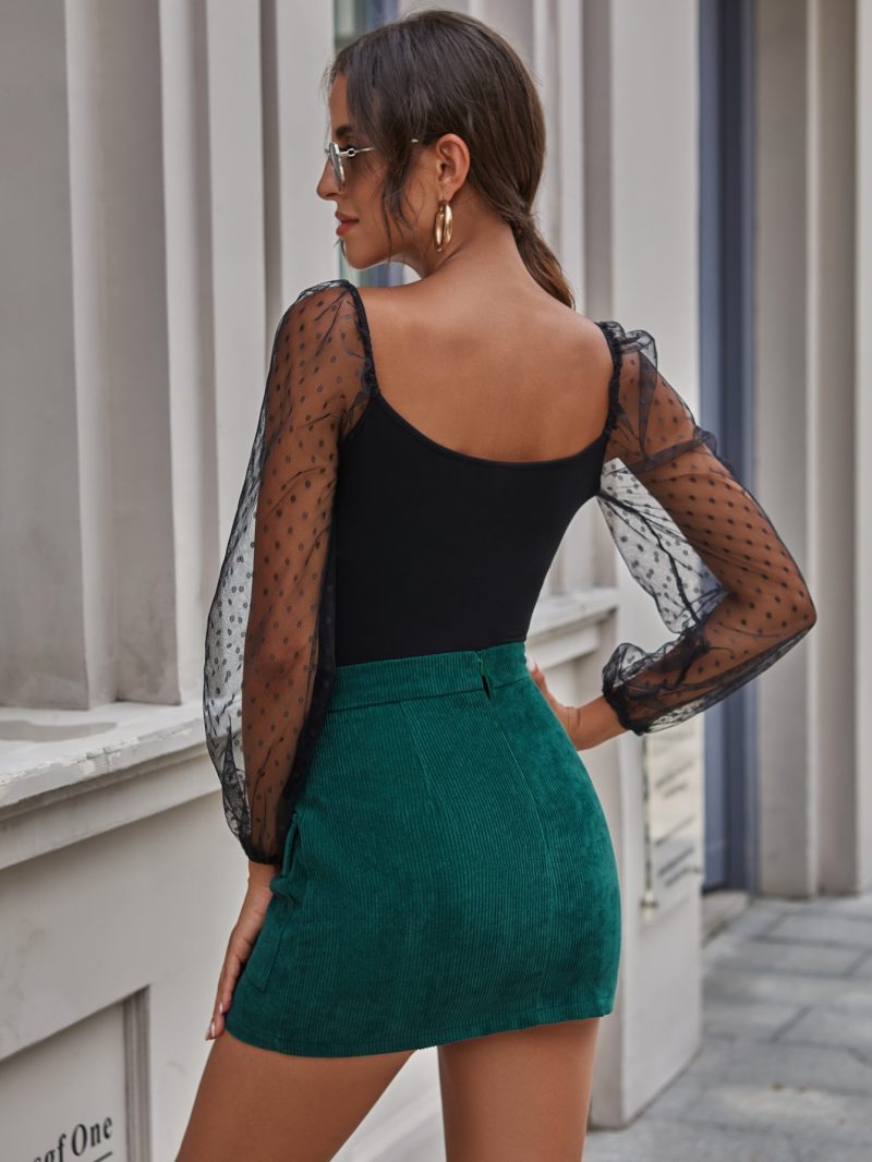 Corduroy High Waist Matching Skirt - Image 5