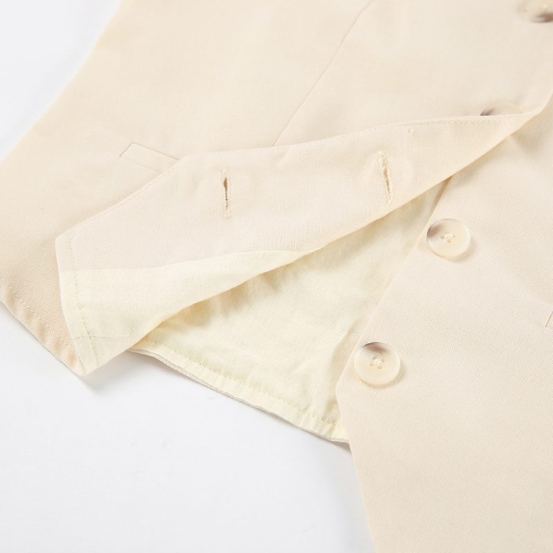 Beige Sleeveless Vest Two - Image 3