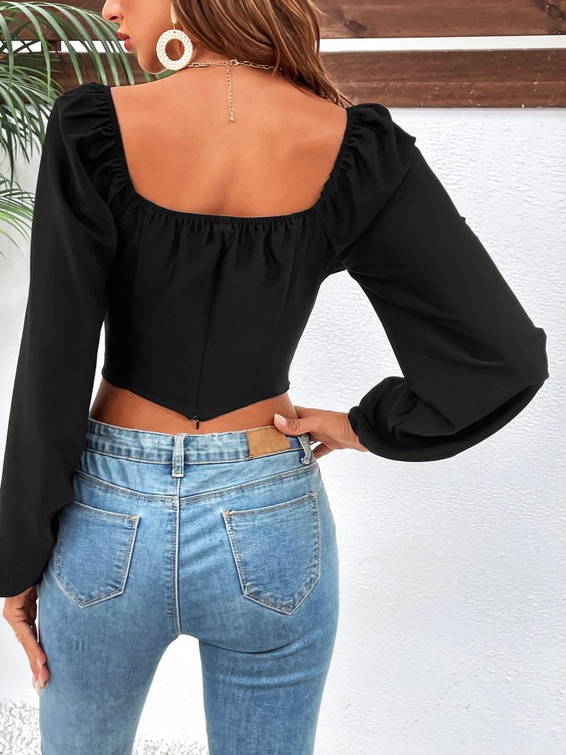 Slimming Puff Sleeve Bottoming - Image 2
