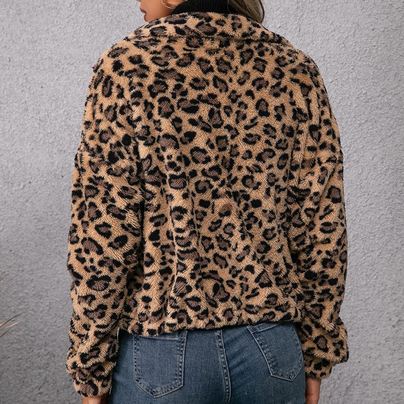 Leopard Print Furry Jacket - Image 2