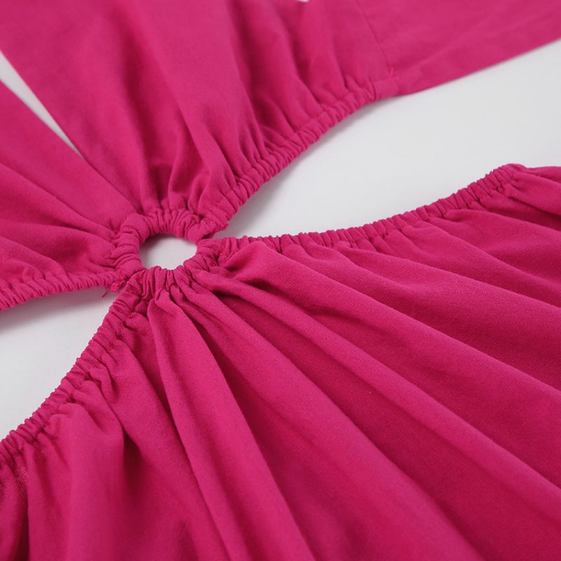 Backless Cotton Linen Halter Maxi Dress - Image 9