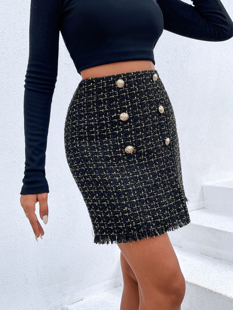 High Waist Button Skirt Women - Image 4