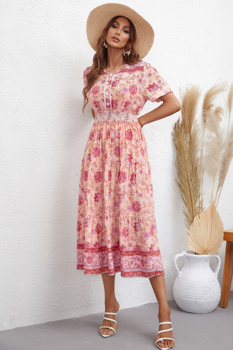 Best-Selling Pink Printed Women's Dress - Image 4