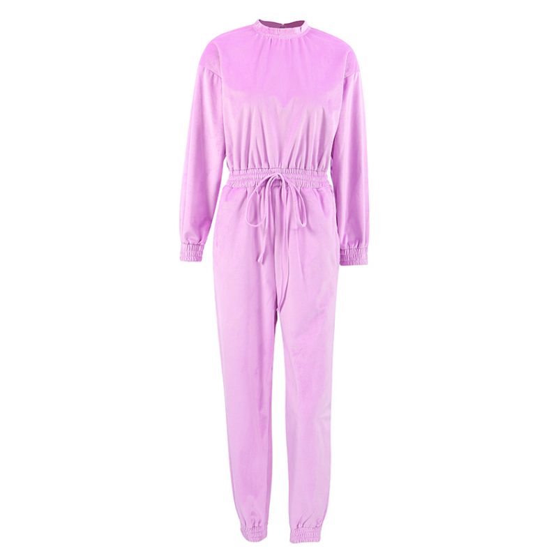 Velvet Cigarette Pants Jumpsuit - Image 5