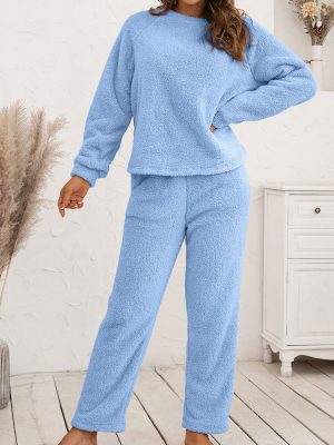 Plush Hooded Sweater Set for Women Plus Size