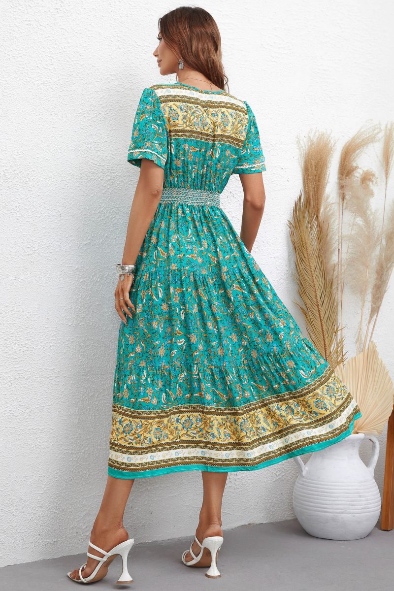 Printed Short Sleeve Women's Dress - Image 5