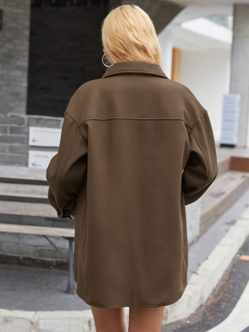 Graceful Long Sleeve Woolen Coat - Image 2