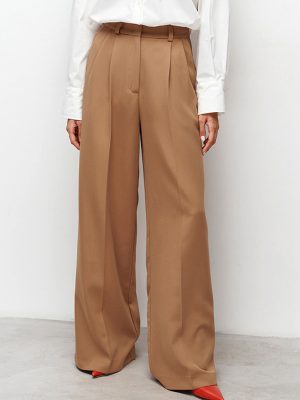 Fall Office High Waist Draped Pants