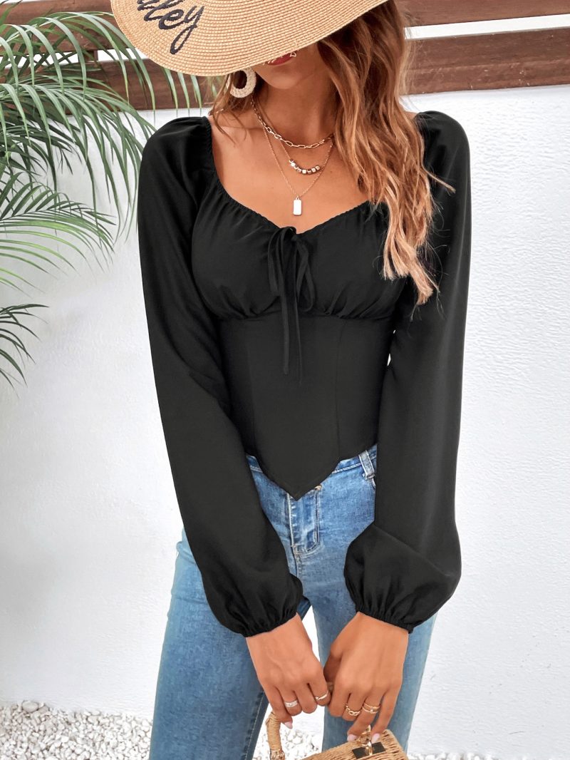 Slimming Puff Sleeve Bottoming - Image 4