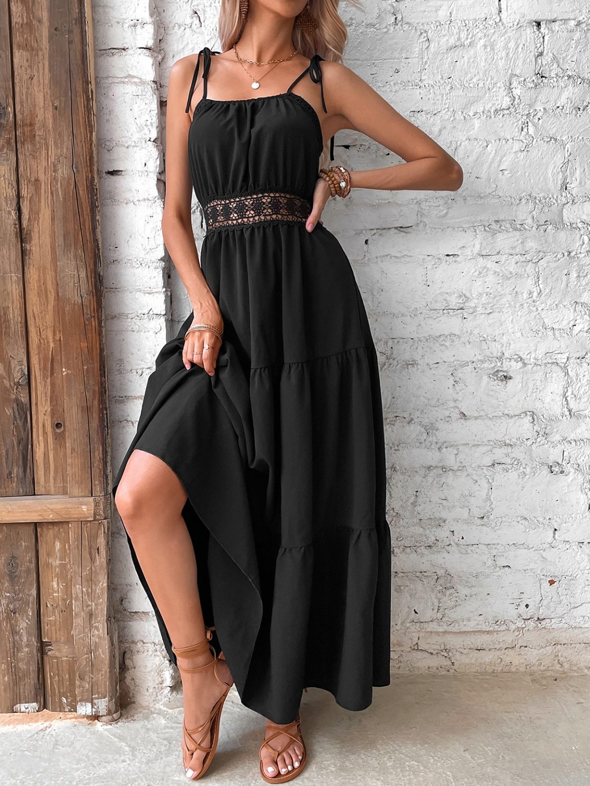 Black Camisole Maxi Dress - Image 3