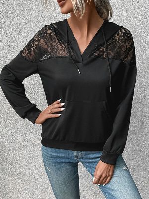 Long Sleeve Black Hoodie Sweater