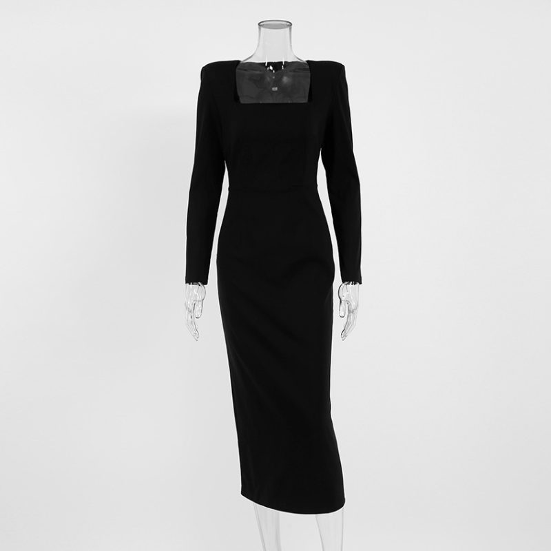 French Square Collar Maxi Dress - Image 5