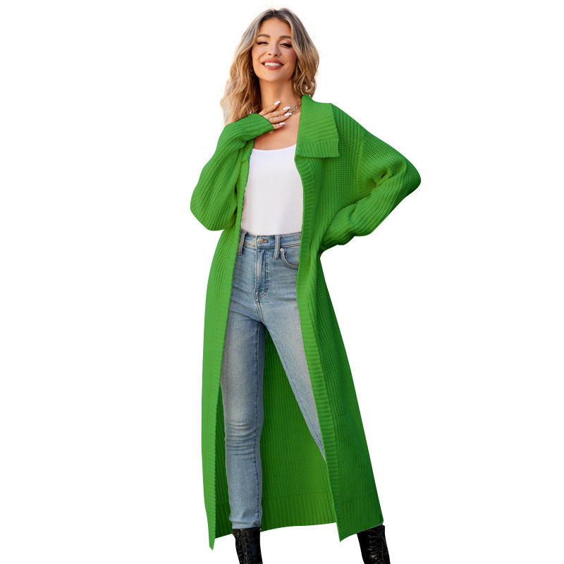 Green Long Sweater Coat