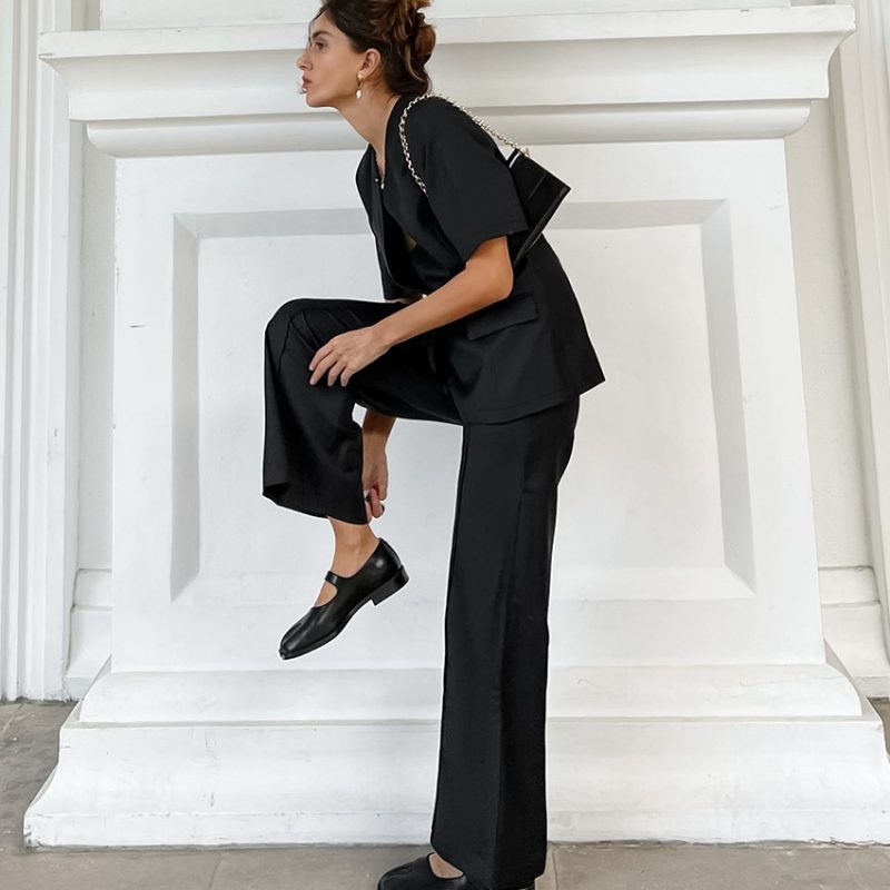 V-Neck Black Set for Women - Image 3